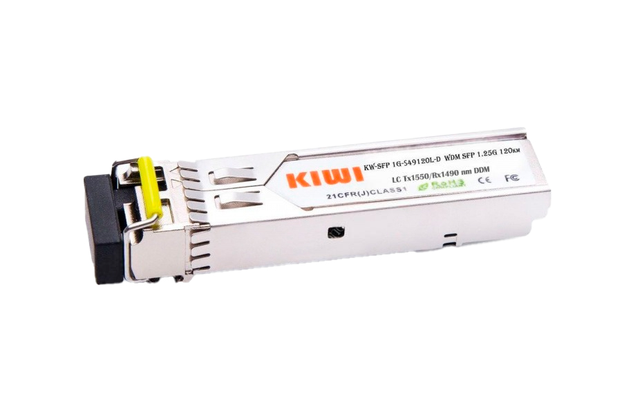 KIWI SFP модуль WDM, 1.25 G, 120 км, TX 1550 нм, RX 1490 нм, LC, DDM