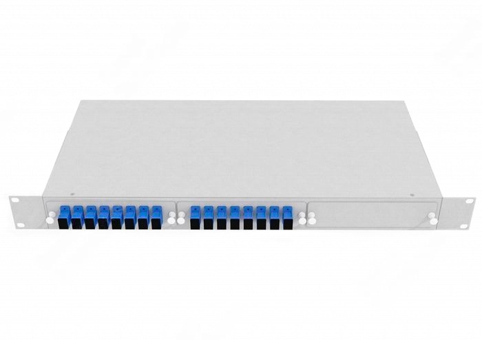 Кросс распределительный стоечный КРС, 19", 1U, 24 SM, укомплектованный 14 LC/UPC (черный)