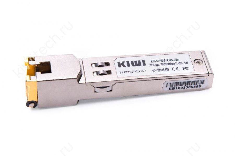 KIWI SFP+  модуль, 10G. 10000BaseT, разъем RJ-45, 30m